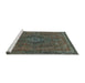 Sideview of Machine Washable Abstract Army Green Rug, wshabs2793