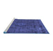 Sideview of Machine Washable Abstract Blue Modern Rug, wshabs2793blu