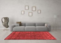 Machine Washable Abstract Red Modern Rug, wshabs2793red