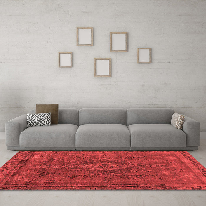 Modern Red Washable Rugs