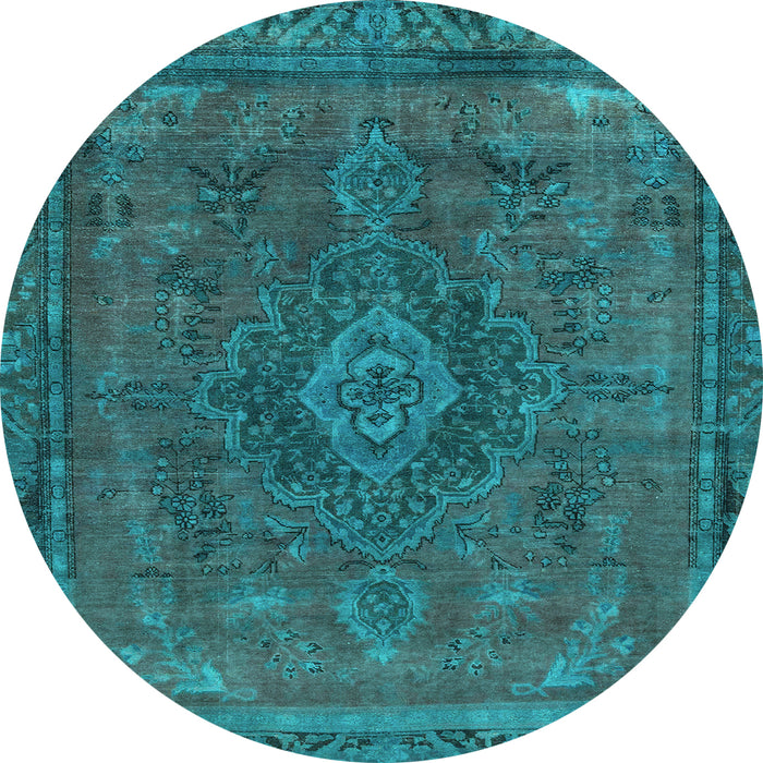 Round Abstract Light Blue Modern Rug, abs2793lblu