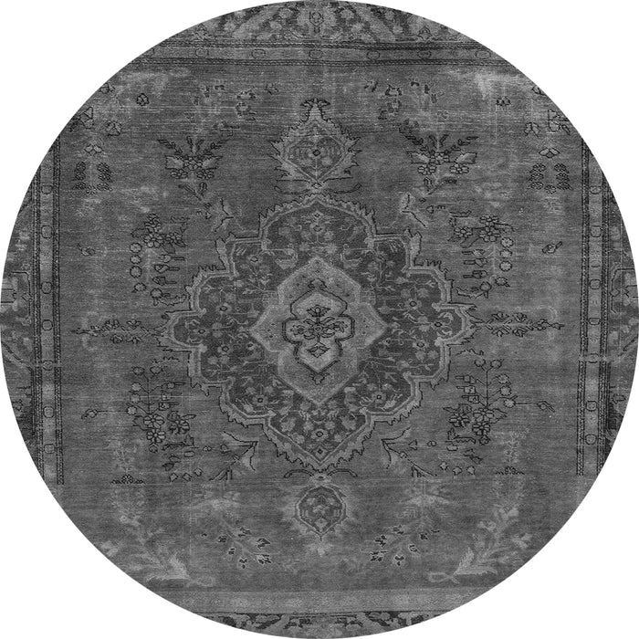 Round Machine Washable Abstract Gray Modern Rug, wshabs2793gry