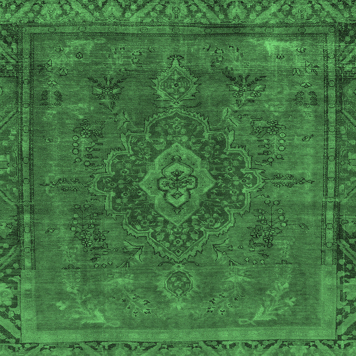 Square Abstract Emerald Green Modern Rug, abs2793emgrn