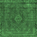 Square Abstract Emerald Green Modern Rug, abs2793emgrn