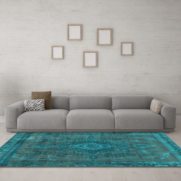 Machine Washable Abstract Light Blue Modern Rug in a Living Room, wshabs2793lblu