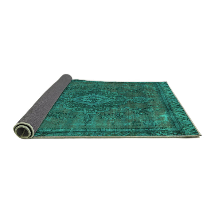Sideview of Abstract Turquoise Modern Rug, abs2793turq