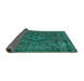 Sideview of Abstract Turquoise Modern Rug, abs2793turq