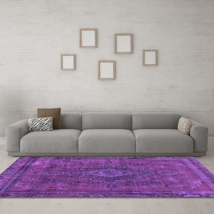 Machine Washable Abstract Purple Modern Area Rugs in a Living Room, wshabs2793pur