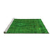 Sideview of Machine Washable Abstract Green Modern Area Rugs, wshabs2793grn