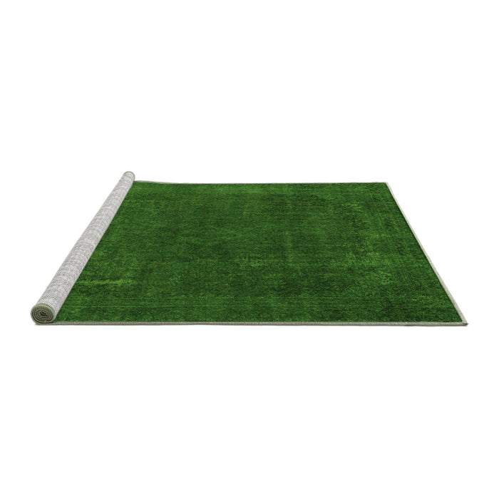 Sideview of Machine Washable Abstract Green Modern Area Rugs, wshabs2794grn