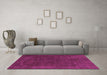 Machine Washable Abstract Pink Modern Rug in a Living Room, wshabs2794pnk