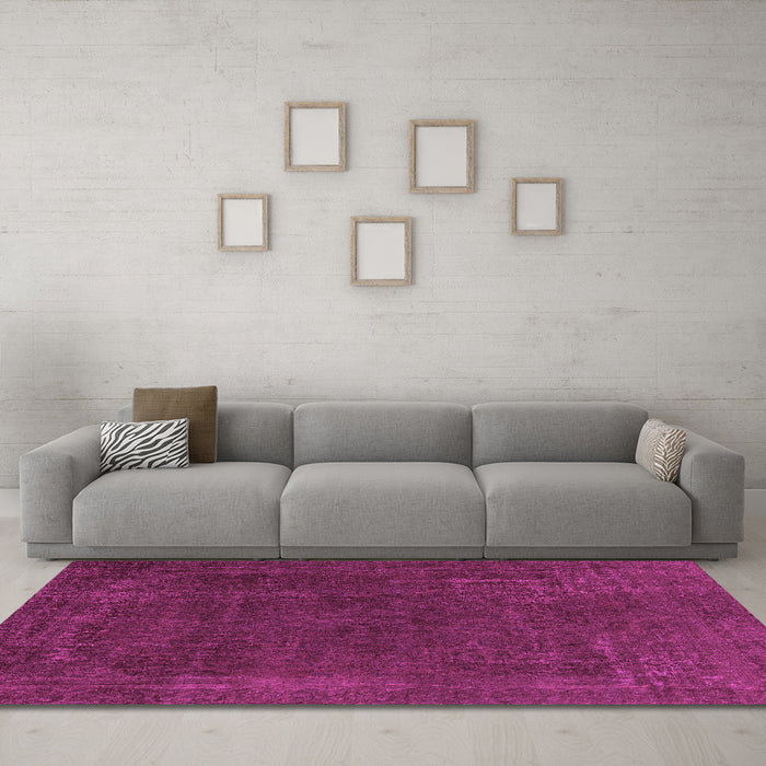 Machine Washable Abstract Pink Modern Rug in a Living Room, wshabs2794pnk