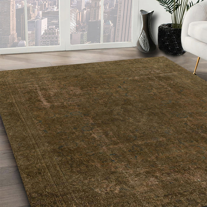 Machine Washable Abstract Bakers Brown Rug in a Family Room, wshabs2794