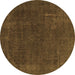 Round Machine Washable Abstract Brown Modern Rug, wshabs2794brn