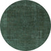 Round Abstract Light Blue Modern Rug, abs2794lblu