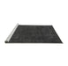 Sideview of Machine Washable Abstract Gray Modern Rug, wshabs2794gry