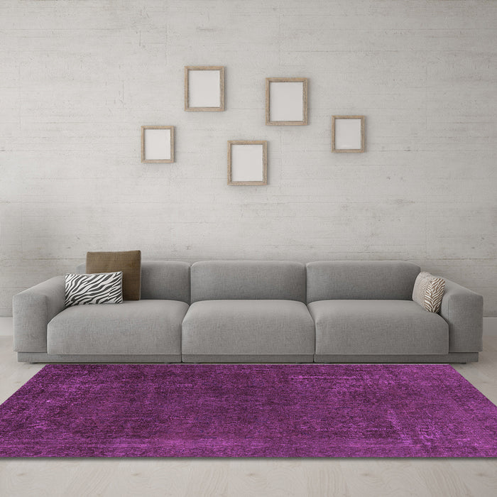 Machine Washable Abstract Purple Modern Area Rugs in a Living Room, wshabs2794pur
