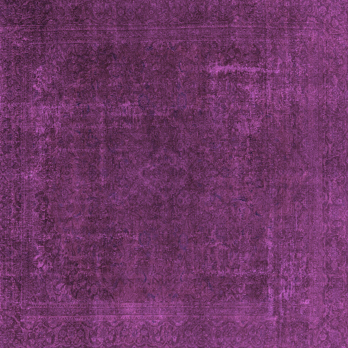 Square Machine Washable Abstract Purple Modern Area Rugs, wshabs2794pur