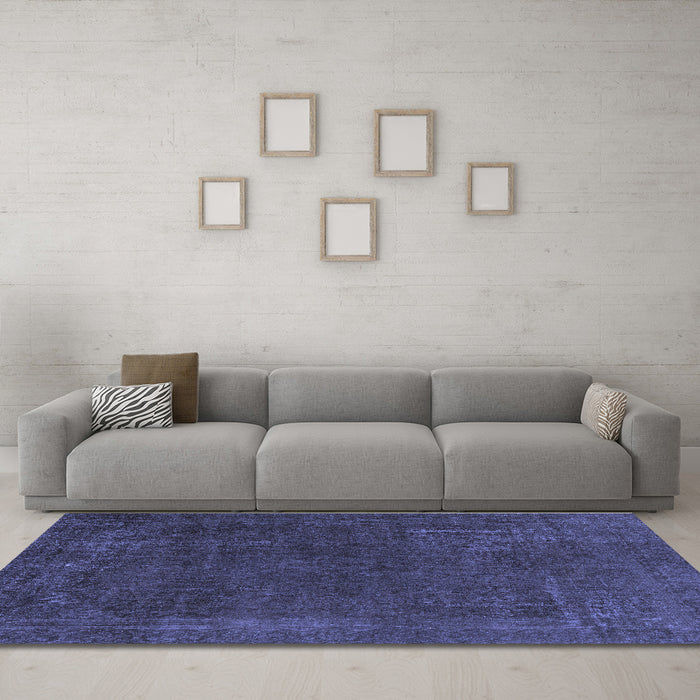 Machine Washable Abstract Blue Modern Rug in a Living Room, wshabs2794blu