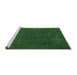 Sideview of Machine Washable Abstract Emerald Green Modern Area Rugs, wshabs2794emgrn