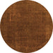 Round Abstract Orange Modern Rug, abs2794org