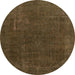 Round Machine Washable Abstract Bakers Brown Rug, wshabs2794