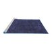 Sideview of Machine Washable Abstract Blue Modern Rug, wshabs2794blu