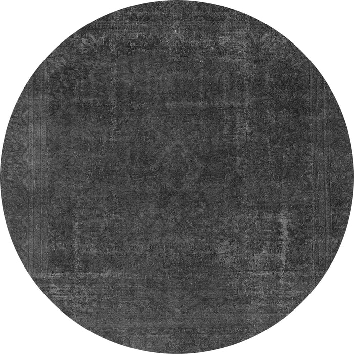 Round Machine Washable Abstract Gray Modern Rug, wshabs2794gry