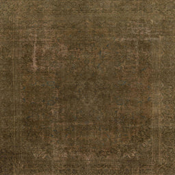 Square Machine Washable Abstract Bakers Brown Rug, wshabs2794