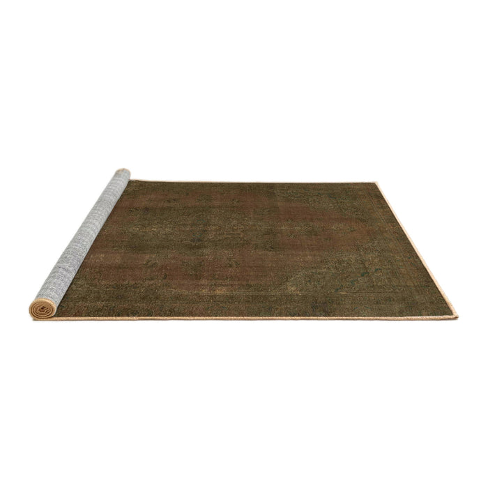 Sideview of Machine Washable Abstract Red Brown Rug, wshabs2795
