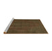 Sideview of Machine Washable Abstract Red Brown Rug, wshabs2795