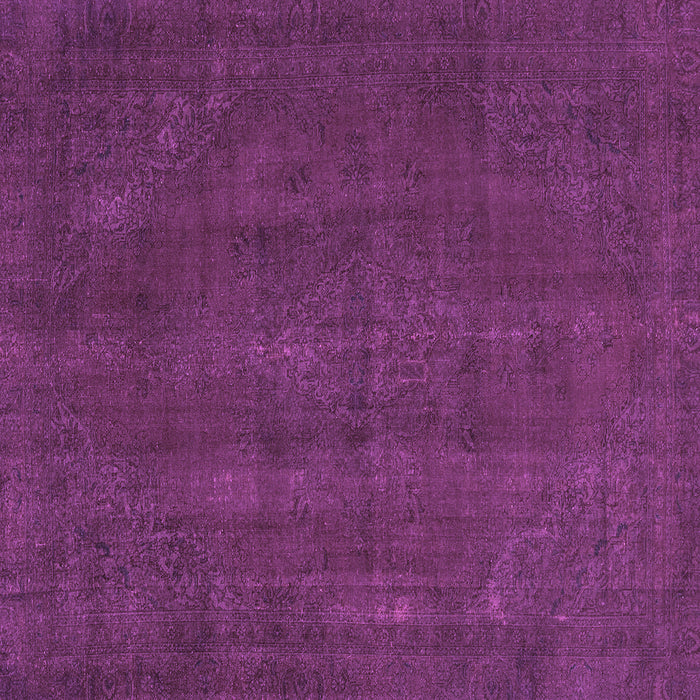 Square Machine Washable Abstract Purple Modern Area Rugs, wshabs2795pur