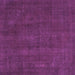 Square Machine Washable Abstract Purple Modern Area Rugs, wshabs2795pur