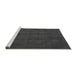 Sideview of Machine Washable Abstract Gray Modern Rug, wshabs2795gry