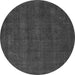 Round Machine Washable Abstract Gray Modern Rug, wshabs2795gry