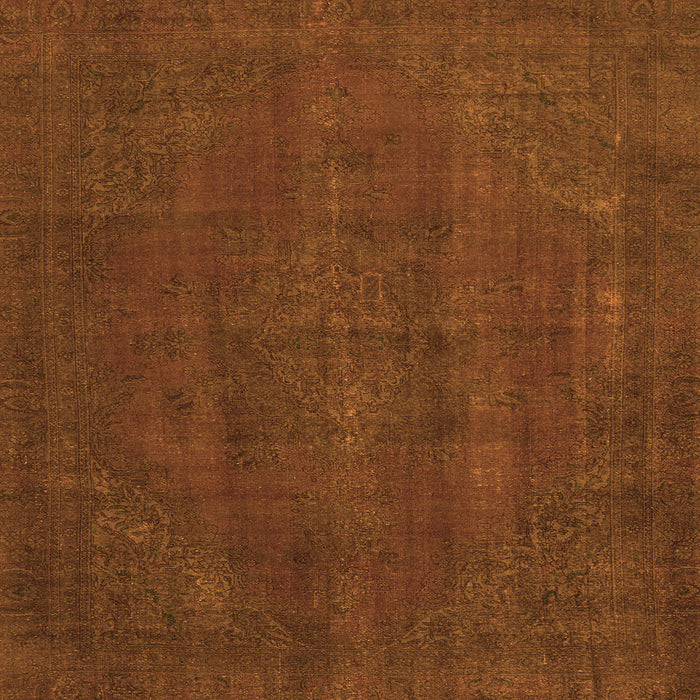 Square Machine Washable Abstract Orange Modern Area Rugs, wshabs2795org