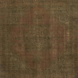 Square Machine Washable Abstract Red Brown Rug, wshabs2795