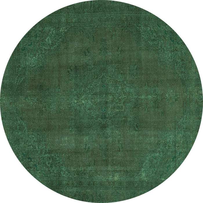 Round Machine Washable Abstract Turquoise Modern Area Rugs, wshabs2795turq