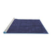 Sideview of Machine Washable Abstract Blue Modern Rug, wshabs2795blu