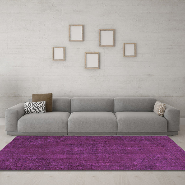Machine Washable Abstract Purple Modern Area Rugs in a Living Room, wshabs2795pur