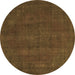 Round Machine Washable Abstract Brown Modern Rug, wshabs2795brn