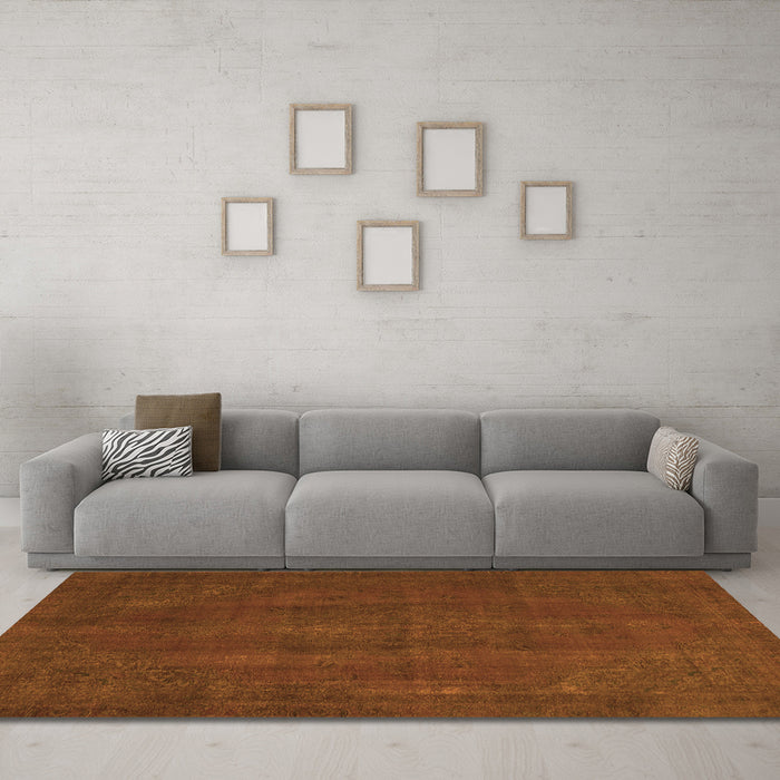 Machine Washable Abstract Orange Modern Area Rugs in a Living Room, wshabs2795org