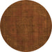 Round Abstract Orange Modern Rug, abs2795org