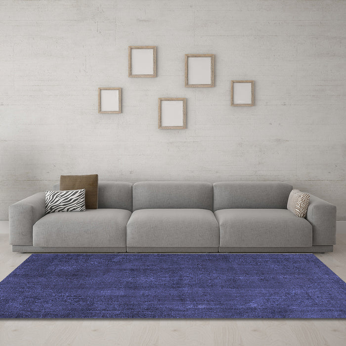 Machine Washable Abstract Blue Modern Rug in a Living Room, wshabs2795blu