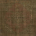 Square Abstract Reddish Brown Modern Rug, abs2795