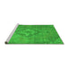 Sideview of Machine Washable Abstract Green Modern Area Rugs, wshabs2796grn