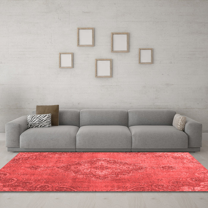 Modern Red Washable Rugs