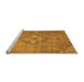 Sideview of Machine Washable Abstract Orange Modern Area Rugs, wshabs2796org