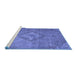 Sideview of Machine Washable Abstract Blue Modern Rug, wshabs2796blu