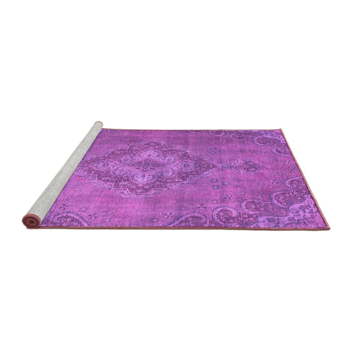 Sideview of Machine Washable Abstract Purple Modern Area Rugs, wshabs2796pur